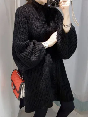 Women's Over-Sized Fall Knit Turtleneck Sweater