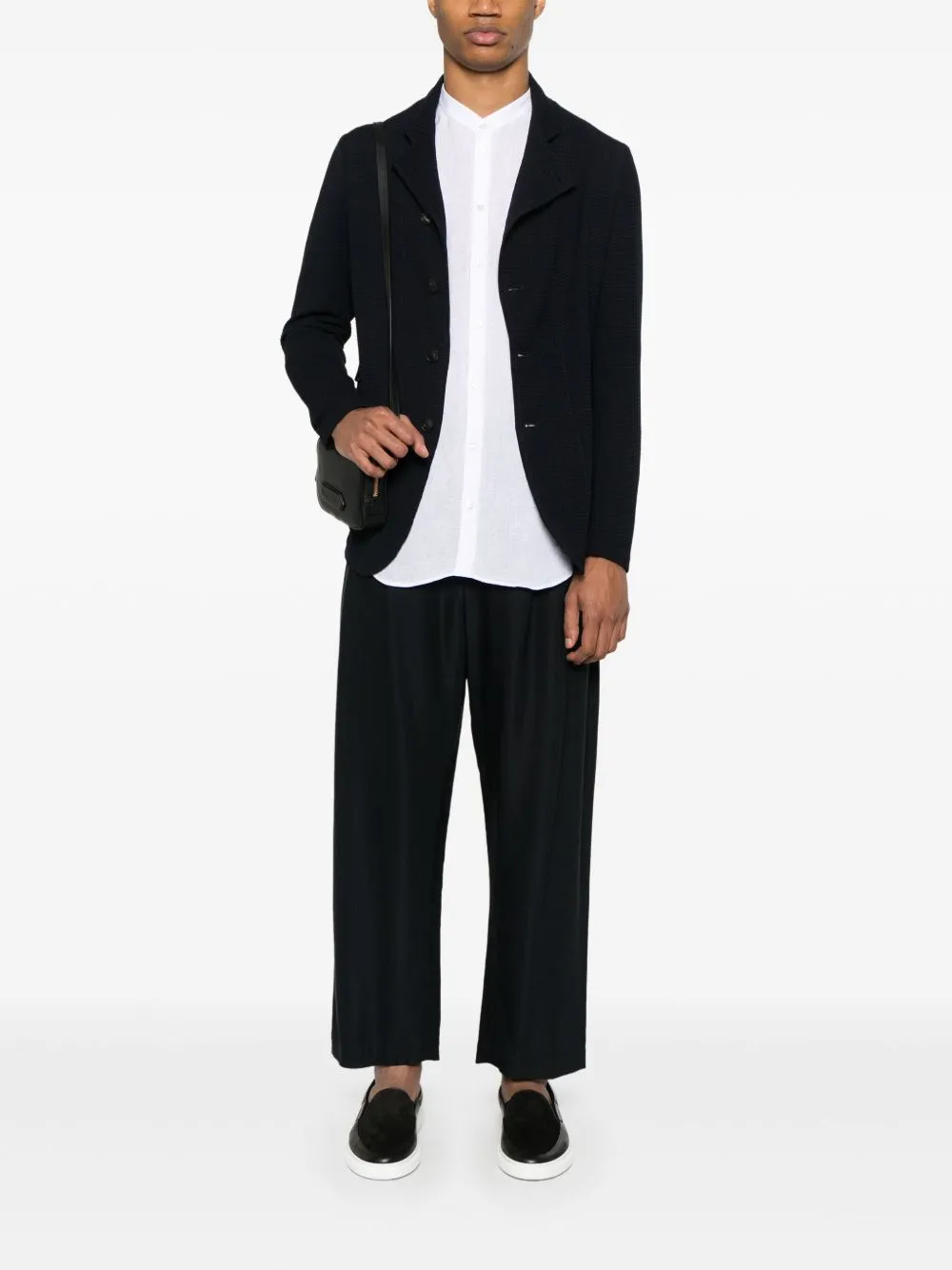 Wool single-breasted blazer jacket