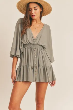 Worth It Olive Romper Dress - FINAL SALE