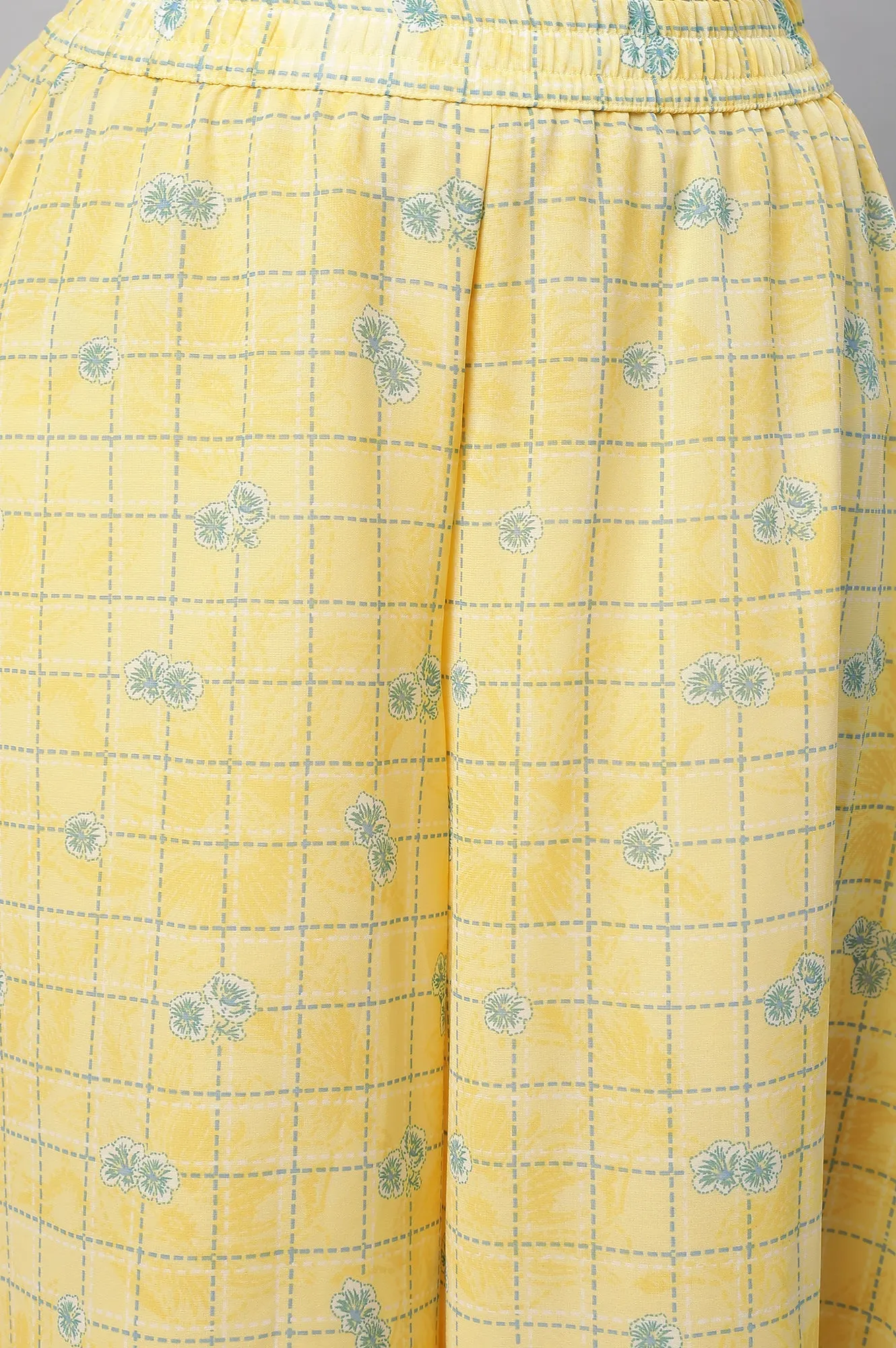 Yellow Printed kurta & Culottes Set