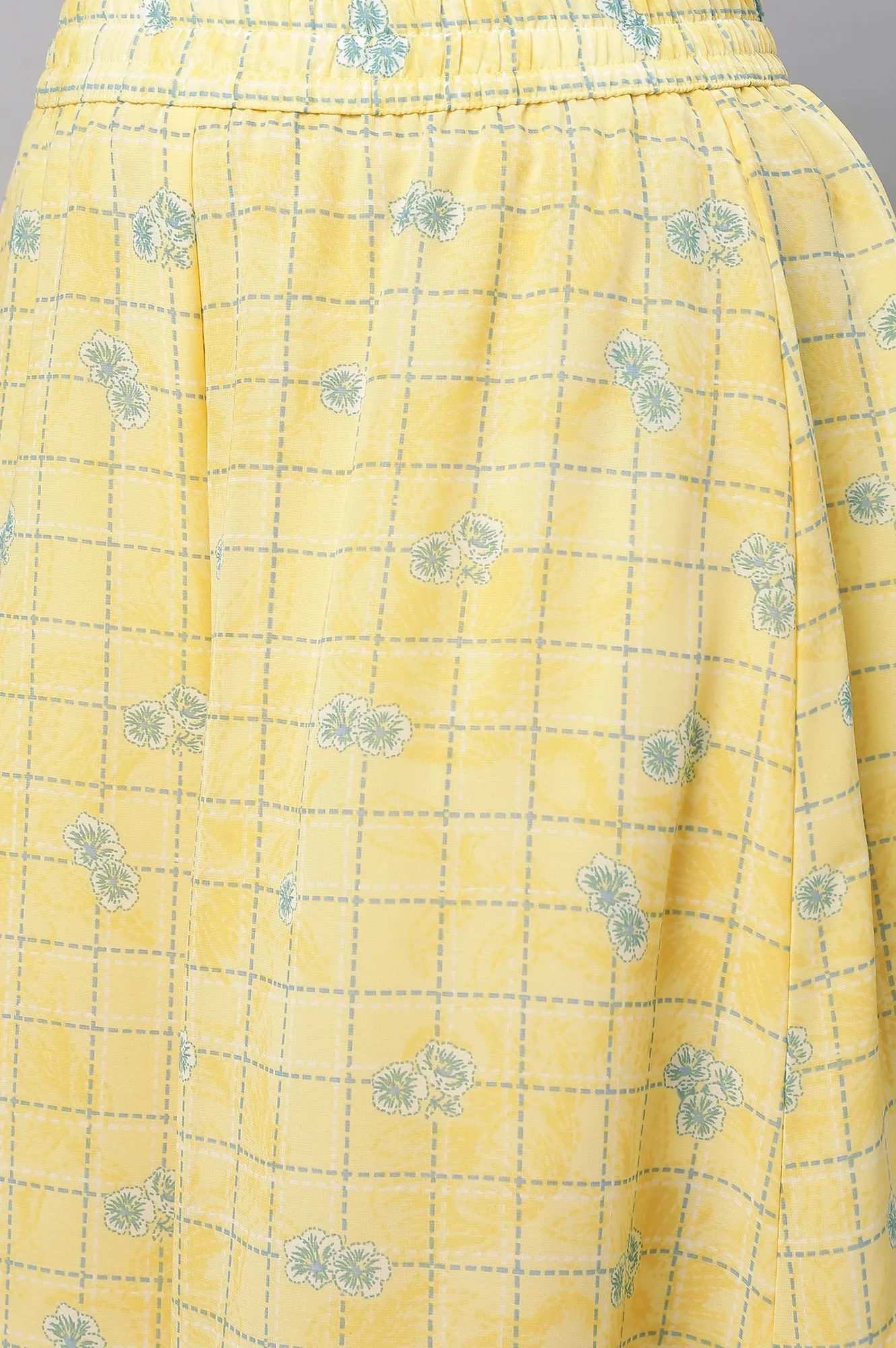 Yellow Printed kurta & Culottes Set