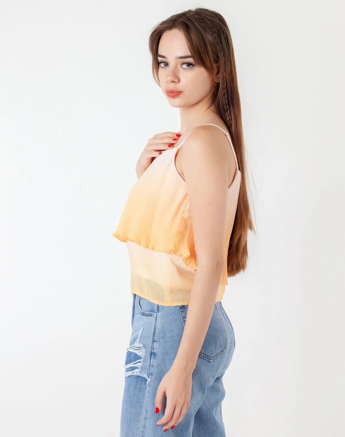 Yellow Printed Straight Top