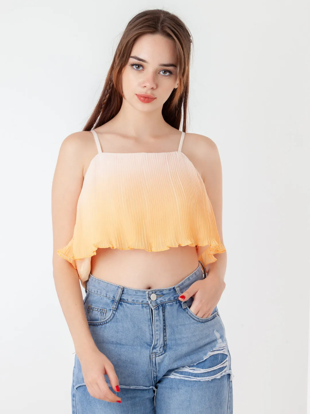 Yellow Printed Straight Top