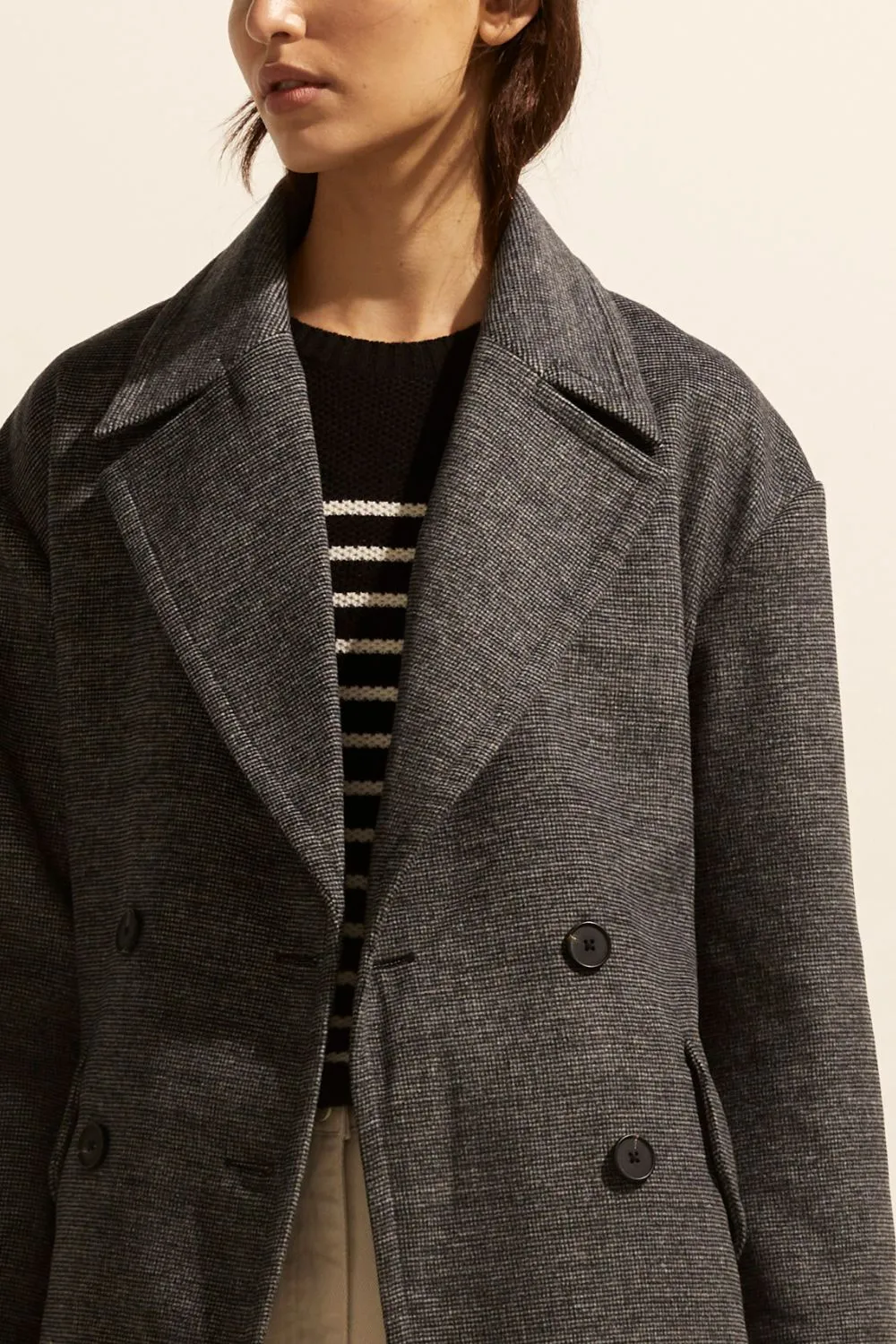 Zoe Kratzmann Pillar Coat - Black Mini Check