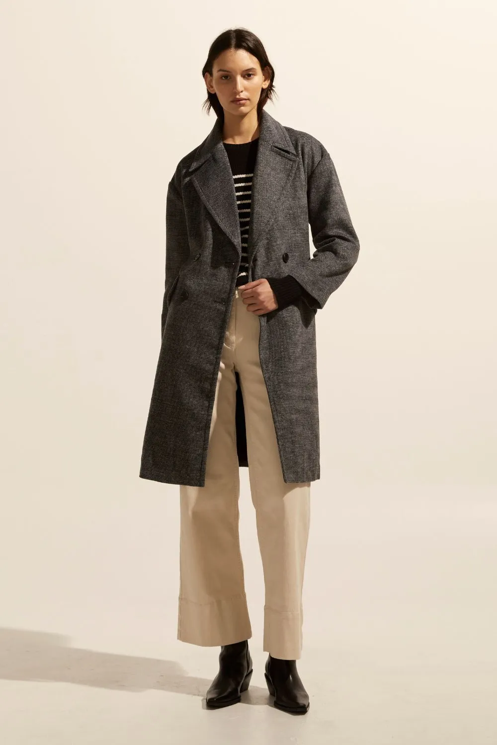 Zoe Kratzmann Pillar Coat - Black Mini Check