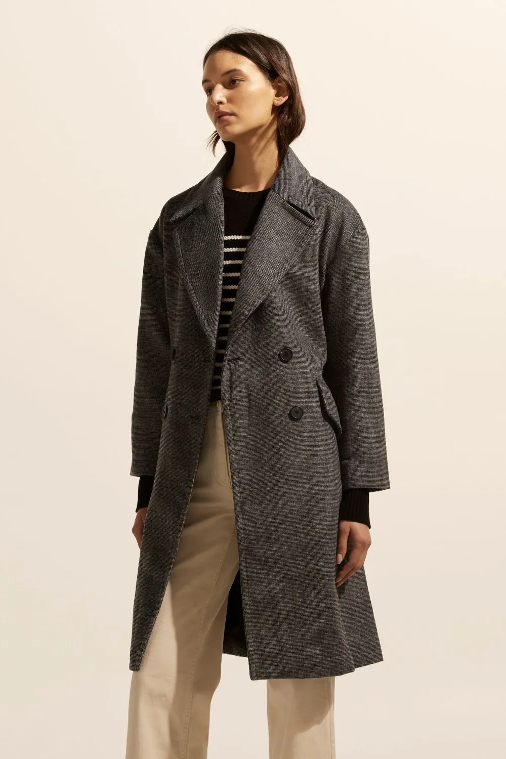 Zoe Kratzmann Pillar Coat - Black Mini Check