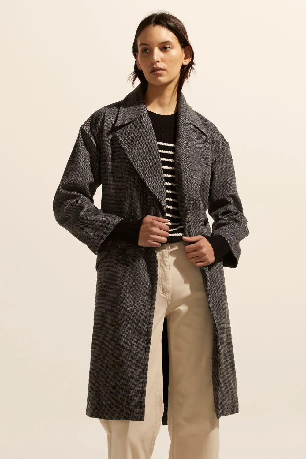 Zoe Kratzmann Pillar Coat - Black Mini Check